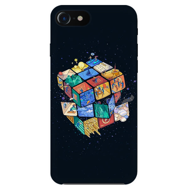 Husa iPhone 7 Rubik World,multicolor