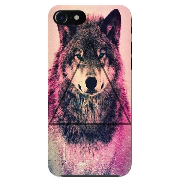 Husa iPhone 7 Triangle Wolf,multicolor